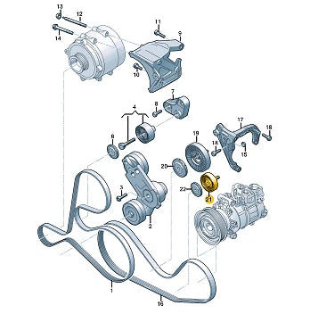 NEW AUDI A6 C8 IDLER PULLEY W/ BOLT 06M260938H