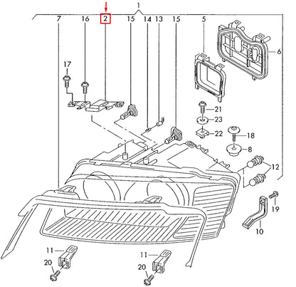 NEW AUDI A8 D3 HEADLIGHT UPPER BRACKET LEFT 4E0941121A ORIGINAL