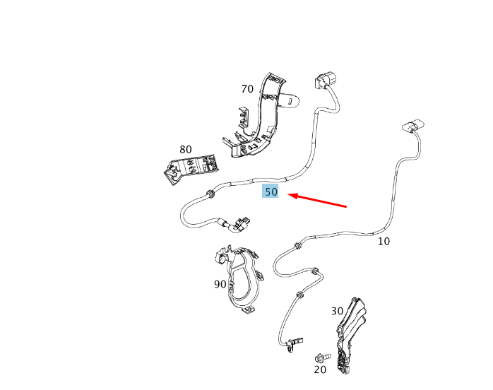 new mb gla x156 rear parking brake right wiring harness a2465401305 original