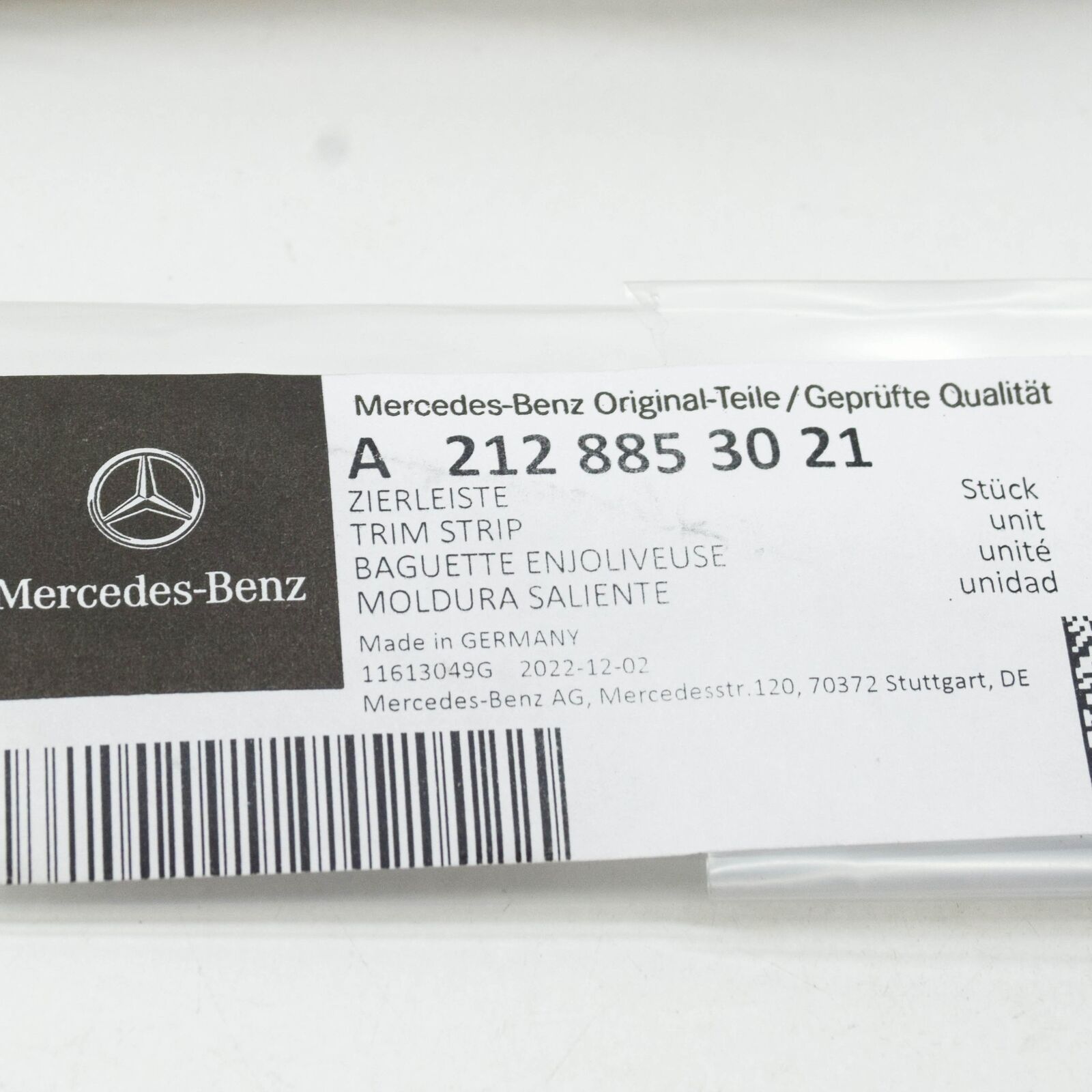 NEW MERCEDES-BENZ E-CLASS W212 FRONT RIGHT GRILLE CHROME TRIM A2128853021