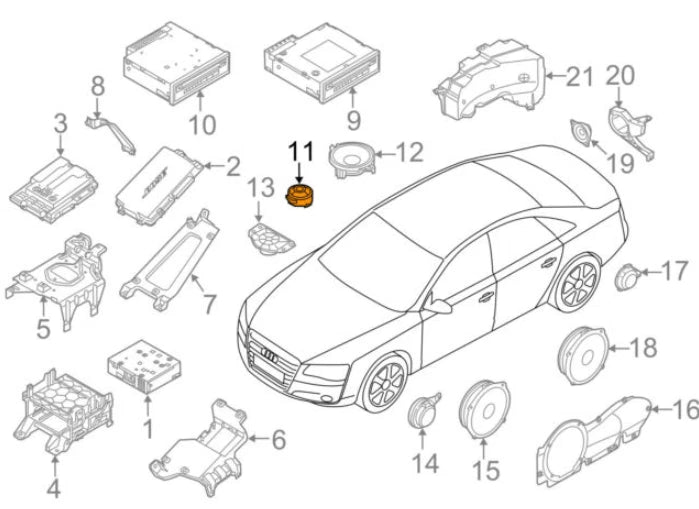 NEW AUDI A6 C7 FRONT DASHBOARD TWEETER SPEAKER 4G0035397 ORIGINAL