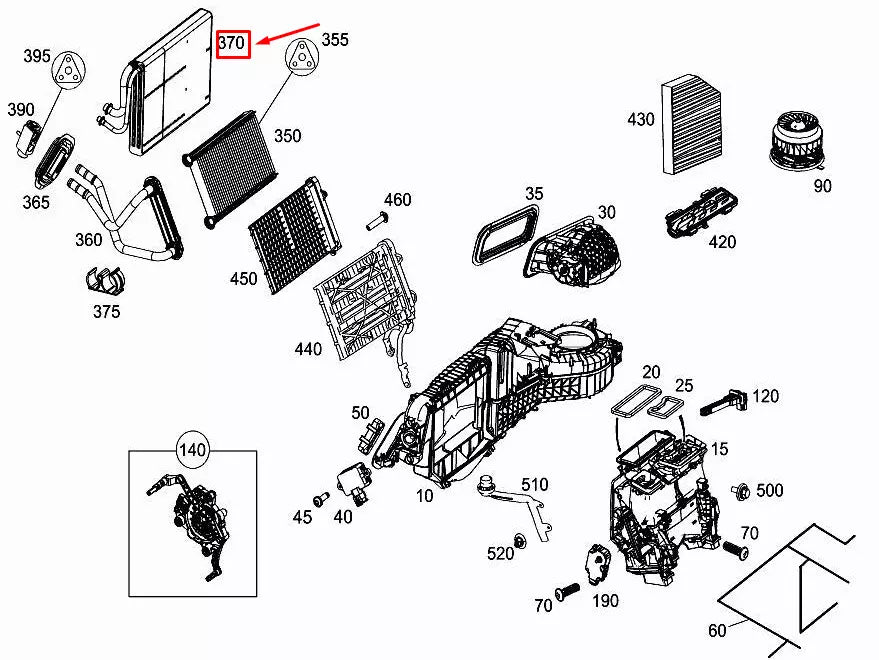 NEW MERCEDES-BENZ E W213 AIR CONDITIONING RADIATOR A2058300005 ORIGINAL