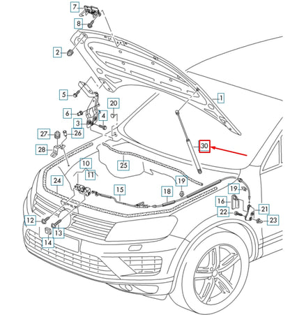 NEW VOLKSWAGEN TOUAREG 7P MK2 FRONT BONNET GAS FILLED STRUT 7P6823359A ORIGINAL