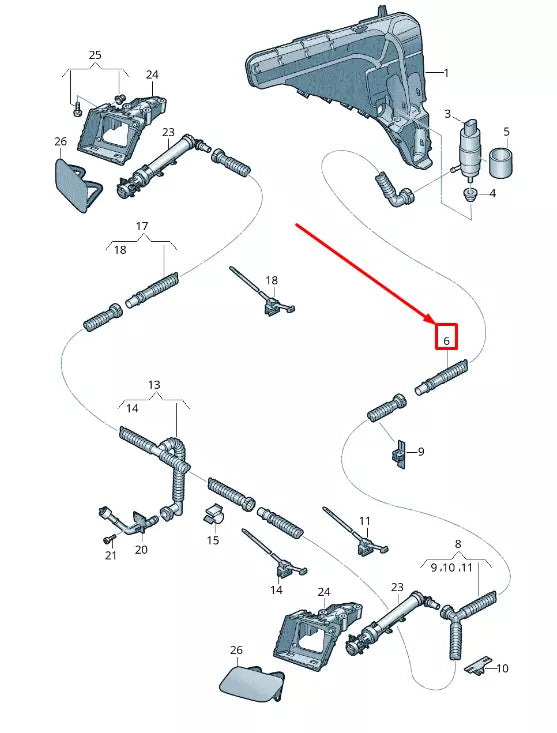 NEW AUDI Q8 4MN FRONT HEADLIGHT WASHER PIPE 4M8955667