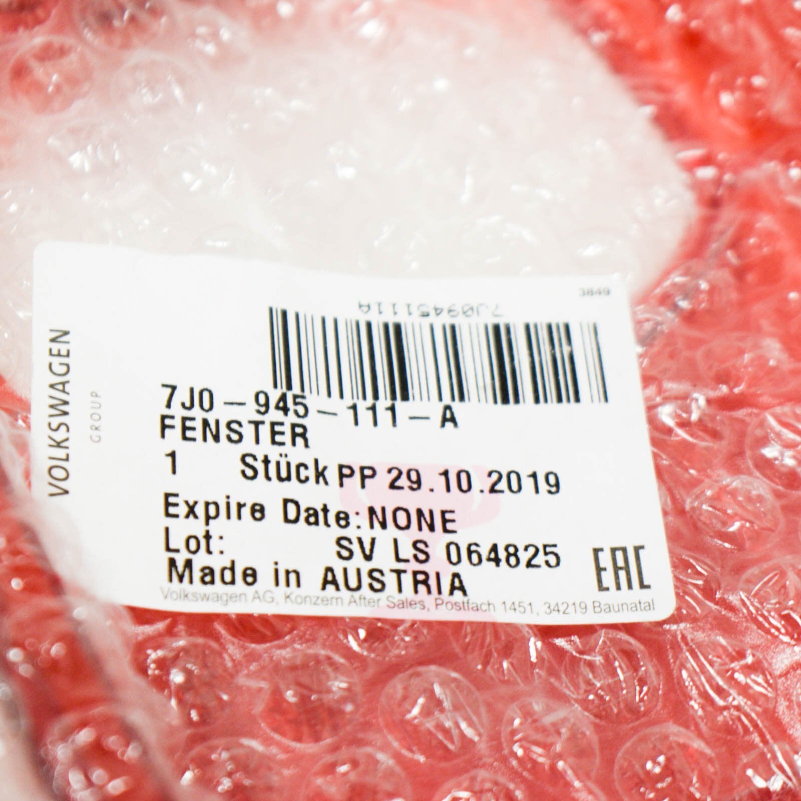 NEW VOLKSWAGEN TRANSPORTER T5 REAR TAILLIGHT GLASS COVER 7J0945111A ORIGINAL