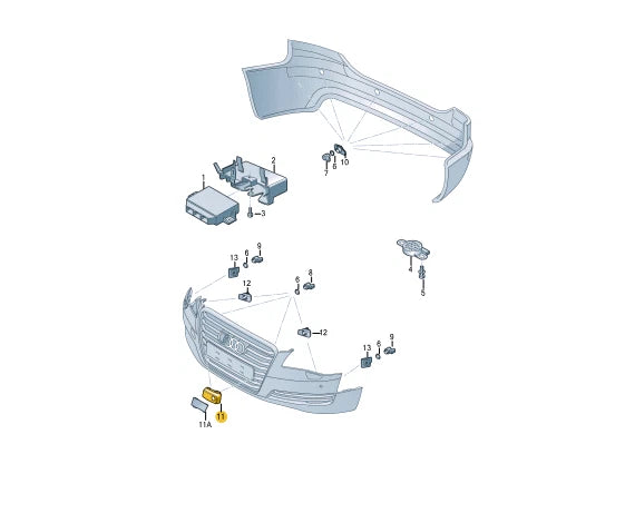 NEW AUDI A8 4H FRONT LEFT PARKTRONIC HOLDER 4H0919289F ORIGINAL