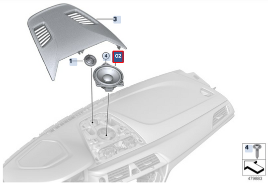 new bmw 5 g30 dashboard sound speaker 65139354084 original