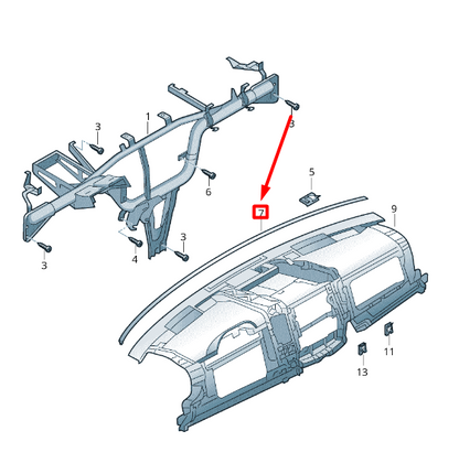 new volkswagen crafter 2f mk1 dashboard rubber seal 2e0857888 original