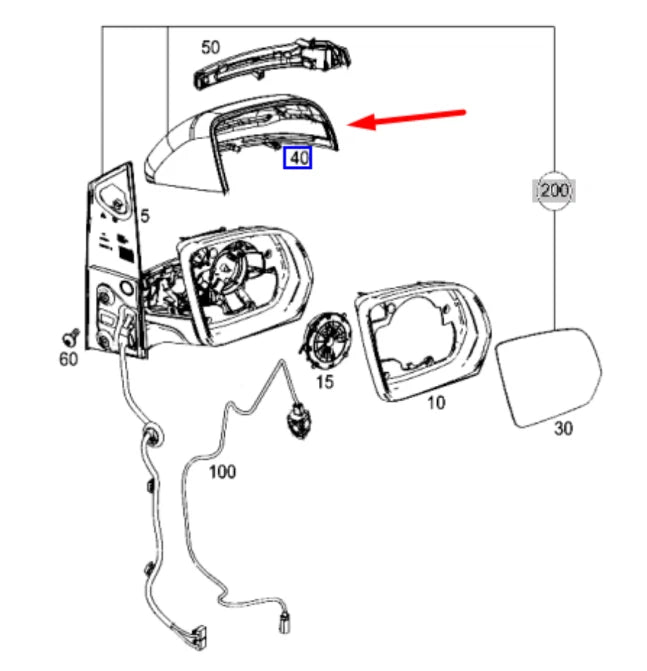 NEW MB VITO W447 FRONT RIGHT DOOR MIRROR CAP COVER A4478112700 9999