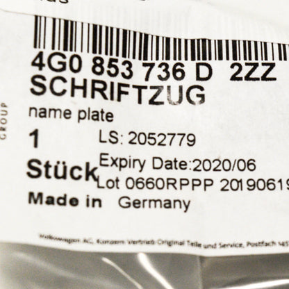 NEW AUDI RS6 C7 FRONT GRILLE EMBLEM GRILLE 4G0853736D2ZZ ORIGINAL