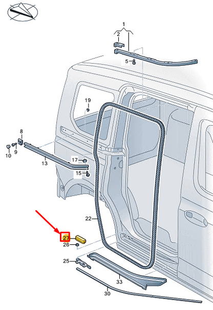 new vw caddy sb mk4 left sliding door catch cover 2k48436954pk original