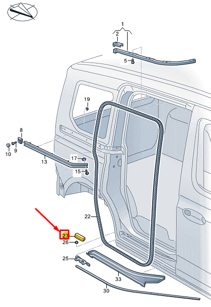 new vw caddy sb mk4 left sliding door catch cover 2k48436954pk original