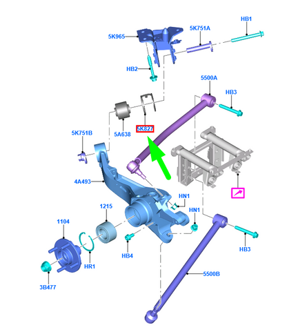 new ford ecosport mk2 bk rear knuckle bush rubber bumper 2203474 original