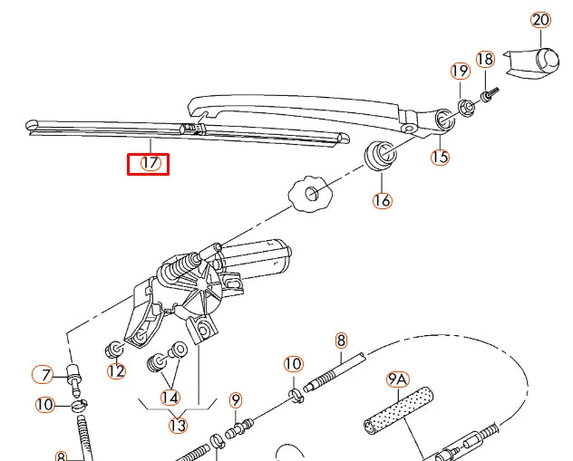 NEW AUDI A6 C7 REAR TAILGATE WIPER BLADE 4G9955425 ORIGINAL