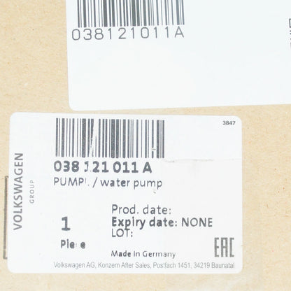 NEW AUDI A3 8L COOLANT PUMP WITH SEALING RING 038121011A