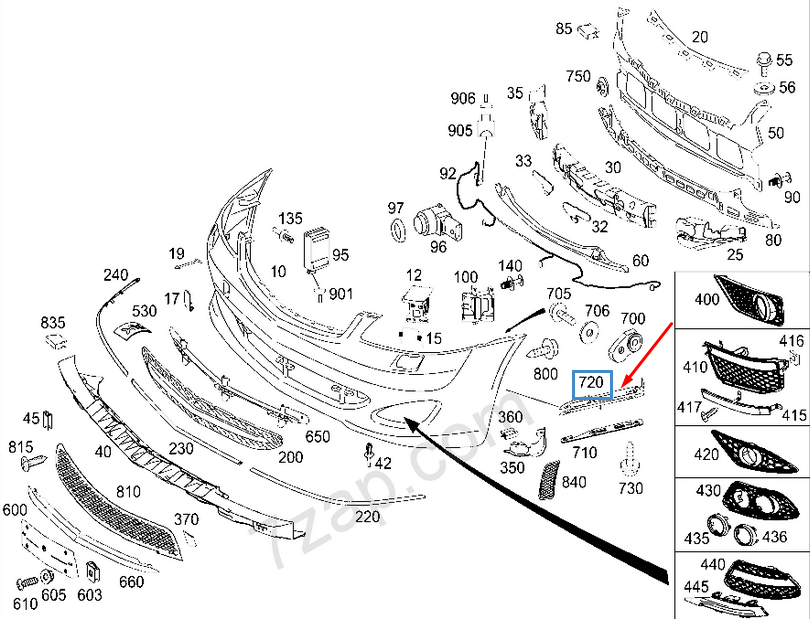 NEW MERCEDES-BENZ S-CLASS W221 FRONT BUMPER RIGHT BRACKET A2218850814 ORIGINAL