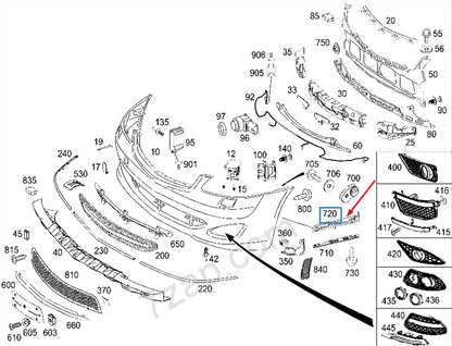 NEW MERCEDES-BENZ S-CLASS W221 FRONT BUMPER RIGHT BRACKET A2218850814 ORIGINAL