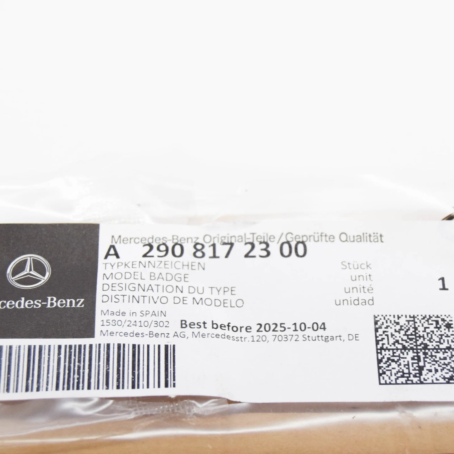 NEW MB E W213 FRONT FENDER WING LEFT EMBLEM BADGE 4MATIC A2908172300 ORIGINAL