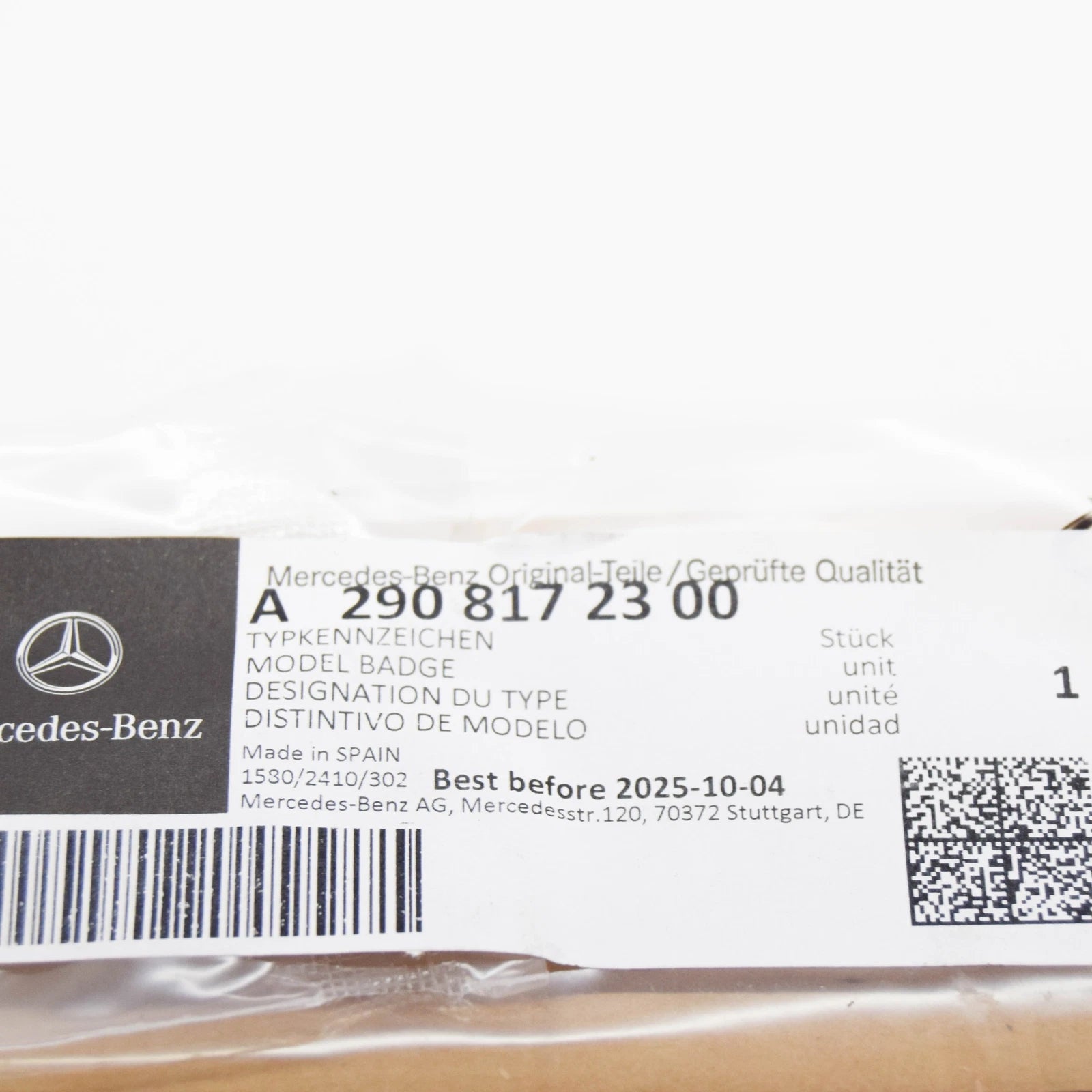 NEW MB E W213 FRONT FENDER WING LEFT EMBLEM BADGE 4MATIC A2908172300 ORIGINAL