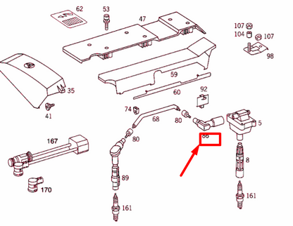NEW MERCEDES-BENZ ML W163 IGNITION COIL CABLE PLUG A0001593842 ORIGINAL