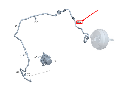 new mercedes-benz eqc brake booster vacuum line lhd a2054302300 original