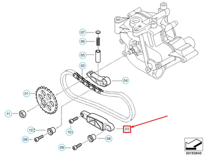 NEW BMW M5 E60 OIL PUMP CHAIN GUIDE RAIL 11417835156 7835156 ORIGINAL