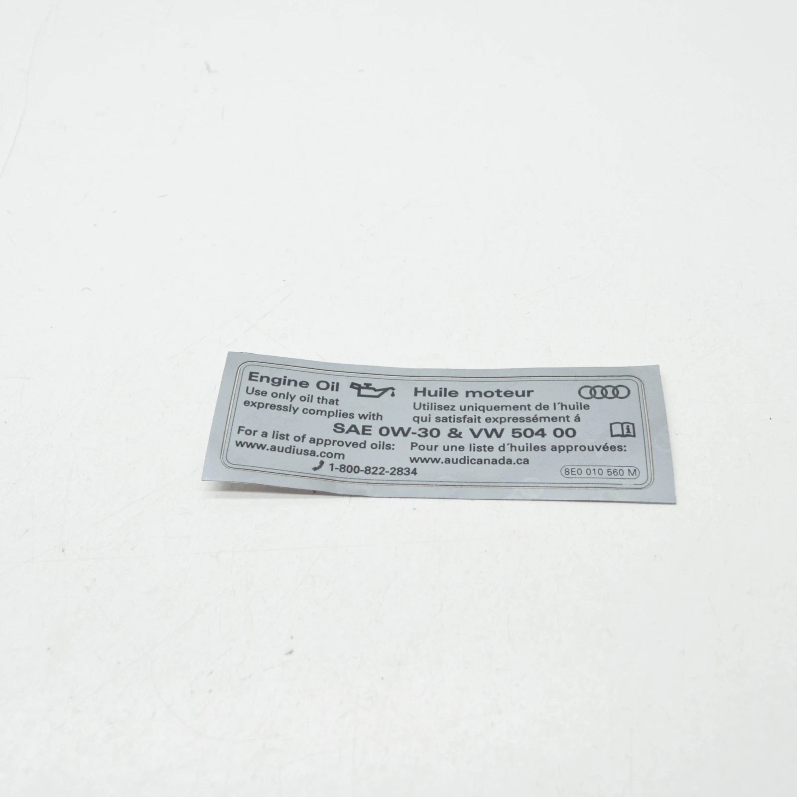 NEW AUDI A3 CABRIO 8V ENGINE DECAL LABEL 8E0010560M ORIGINAL