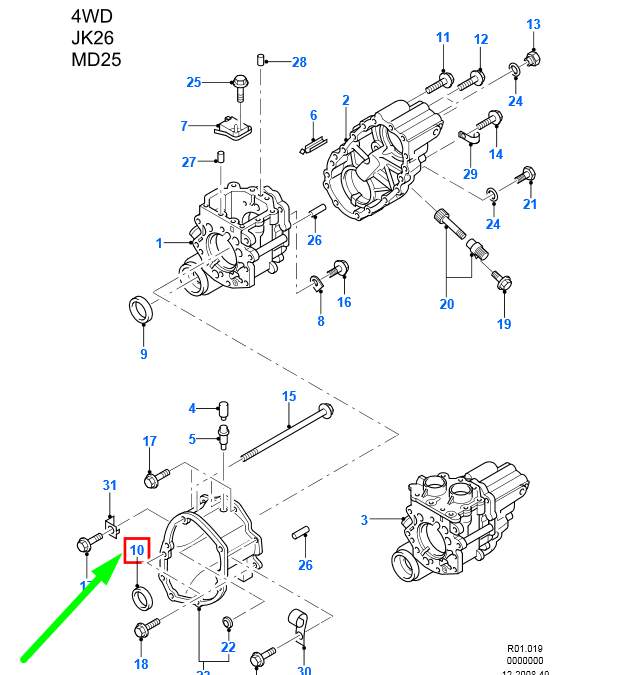 new ford ranger mk2 transfer drive oil seal assy xm34-7a292-ba 3602088 original