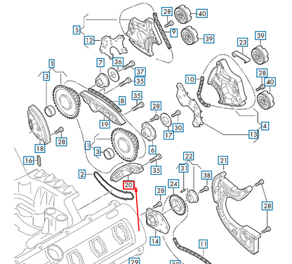 NEW AUDI A4 B8 TIMING CHAIN LEFT GUIDE RAIL 079109469AM ORIGINAL