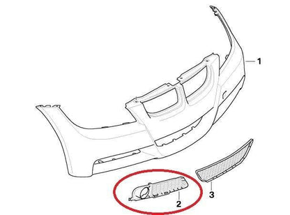 new bmw 3 e90 front m bumper right lower grille 51117906496 7906496 original