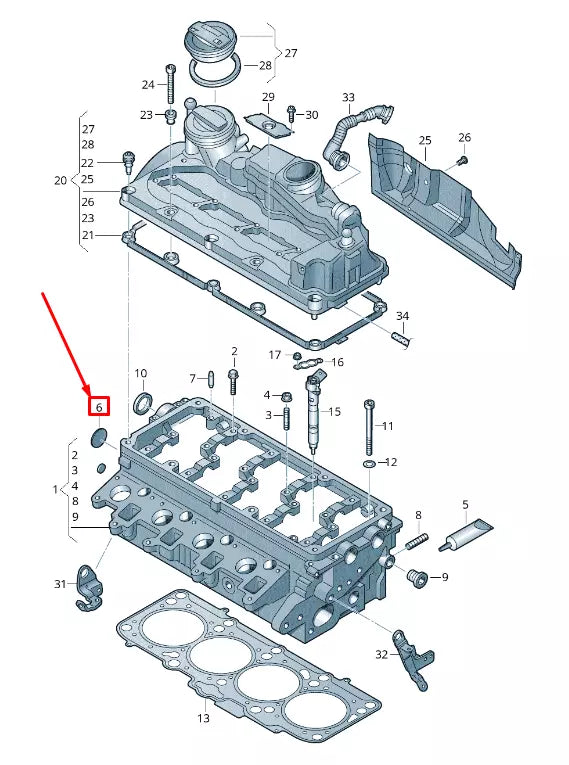 NEW AUDI Q2 GA CYLINDER HEAD END CAP 03L103113A ORIGINAL