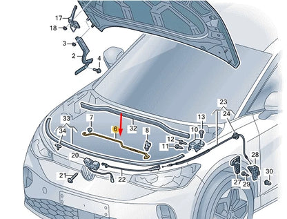 NEW VOLKSWAGEN ID.4 E21 FRONT BONNET HOOD SUPPORT 11A823363A ORIGINAL