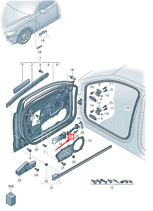 new audi a6 avant c7 front door check 4g0837249c original
