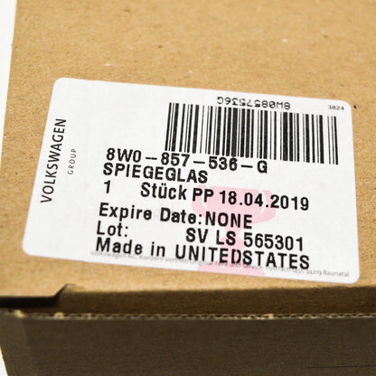 NEW AUDI A4 B9 FRONT RIGHT DOOR OUTER MIRROR GLASS 8W0857536G ORIGINAL