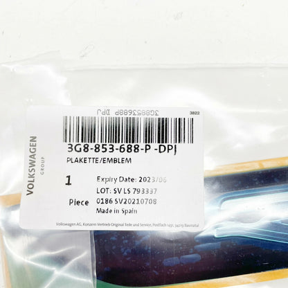 NEW VW ARTEON FRONT RIGHT DOOR SELF-ADHESIVE BADGE 3G8853688PDPJ ORIGINAL