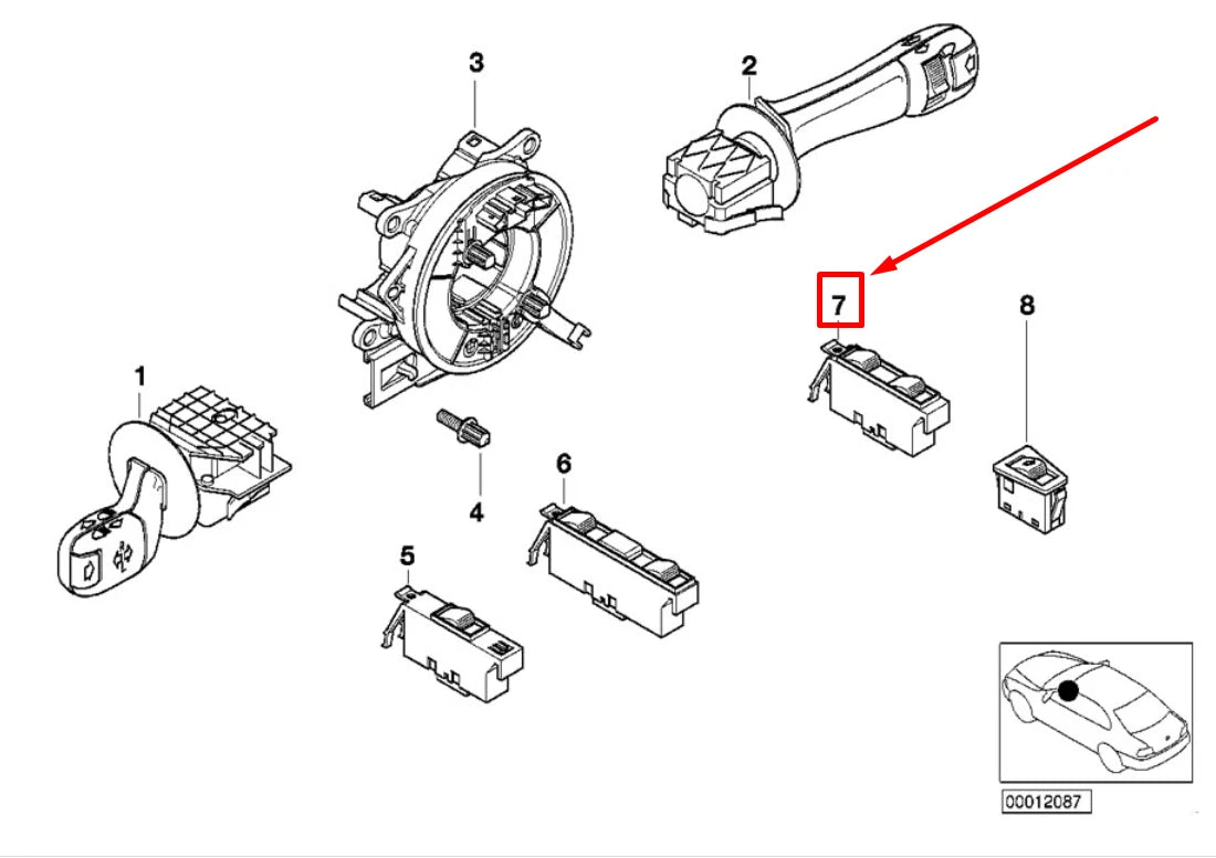 NEW BMW 3 E46 FRONT RIGHT DOOR WINDOW SWITCH 61316902178 6902178 ORIGINAL