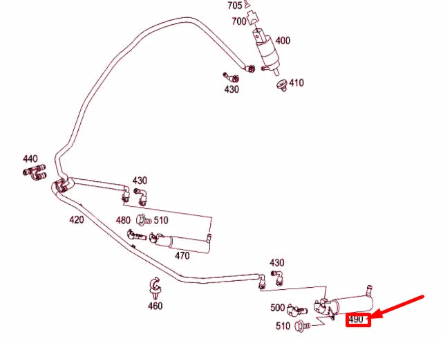 NEW MB CLS C219 LEFT LIGHTING UNIT TELESCOPIC NOZZLE A2198601147 ORIGINAL