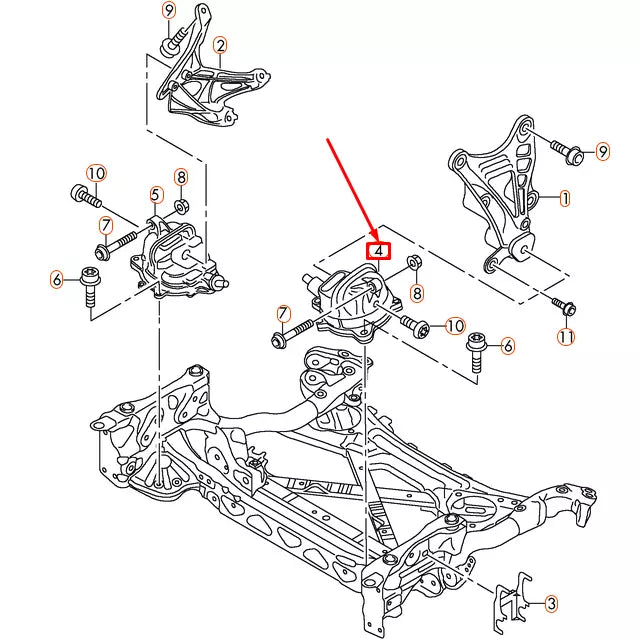 NEW AUDI A8 D4 LEFT ENGINE MOUNTING 4H0199381CC ORIGINAL