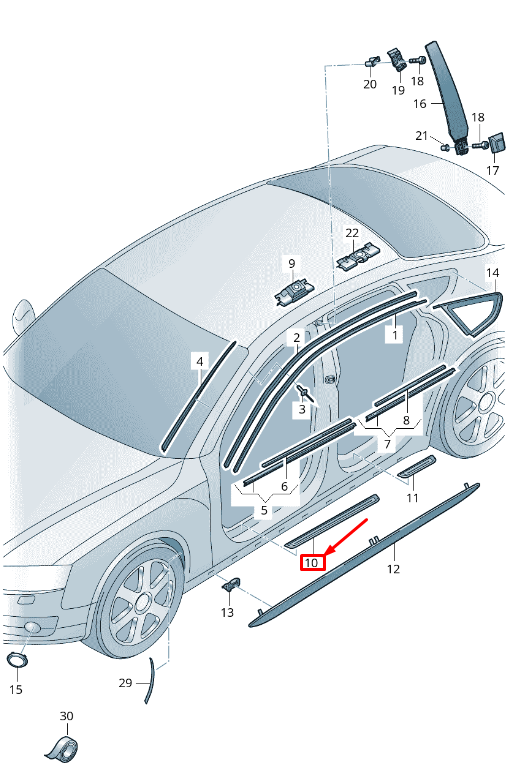 NEW AUDI A7 SPORTBACK 4G FRONT LEFT SILL TRIM STRIP 4G88533739B9 ORIGINAL
