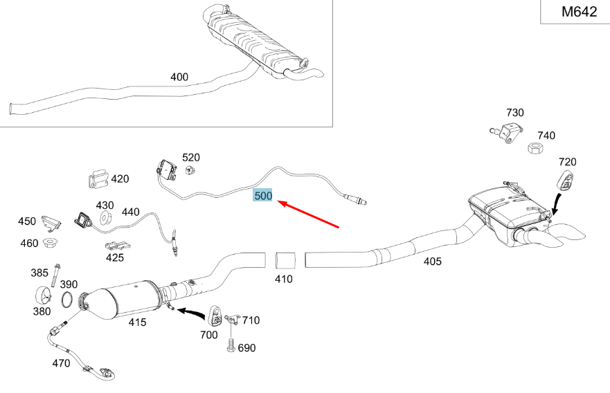 NEW MB GLE C292 REAR MUFFLER SOOT PARTICULATE SENSOR A0009050408 ORIGINAL