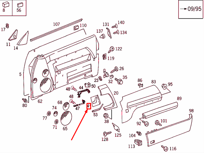NEW MERCEDES-BENZ SL R129 FRONT RIGHT DOOR PANEL TRIM COVER A1297200422 ORIGINAL