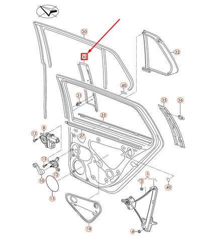 NEW VW GOLF MK7 REAR LEFT DOOR WINDOW B-PILLAR FRAME TRIM 5G6839901B041 ORIGINAL