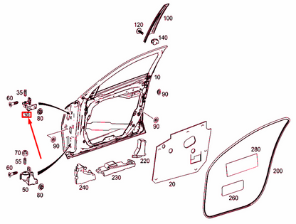 new mercedes-benz c w205 front left door top hinge a205720013728 original