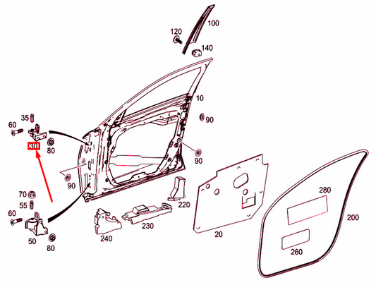 new mercedes-benz c w205 front left door top hinge a205720013728 original