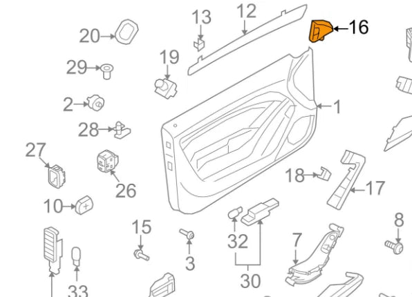 NEW AUDI RS5 CONVERTIBLE 8F FRONT DOOR SPEAKER COVER RIGHT 8F0035424A4PK
