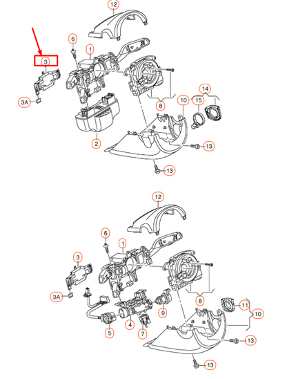 new audi a1 8x steering column switch fixing plate 5k0953223 original