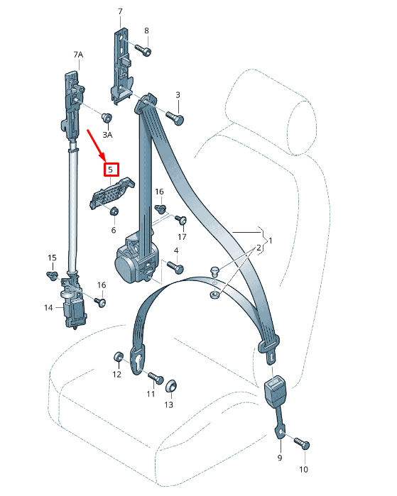 new audi a5 8t front right seat belt guide 8k0857782 original