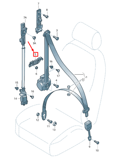 new audi a5 8t front right seat belt guide 8k0857782 original