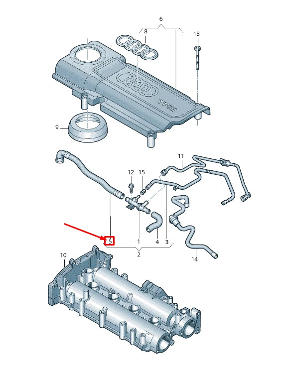 NEW AUDI A3 SPORTBACK 8P CRANKCASE BREATHER HOSE 03C103493AM