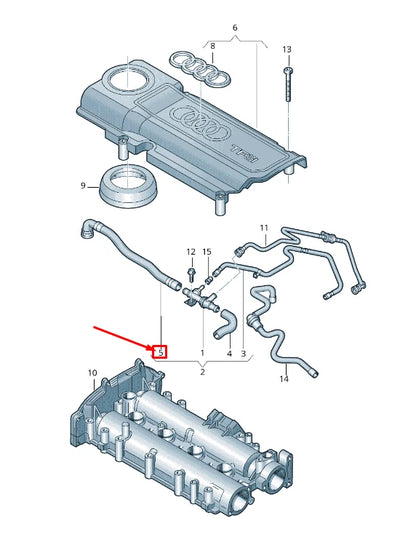 NEW AUDI A3 SPORTBACK 8P CRANKCASE BREATHER HOSE 03C103493AM